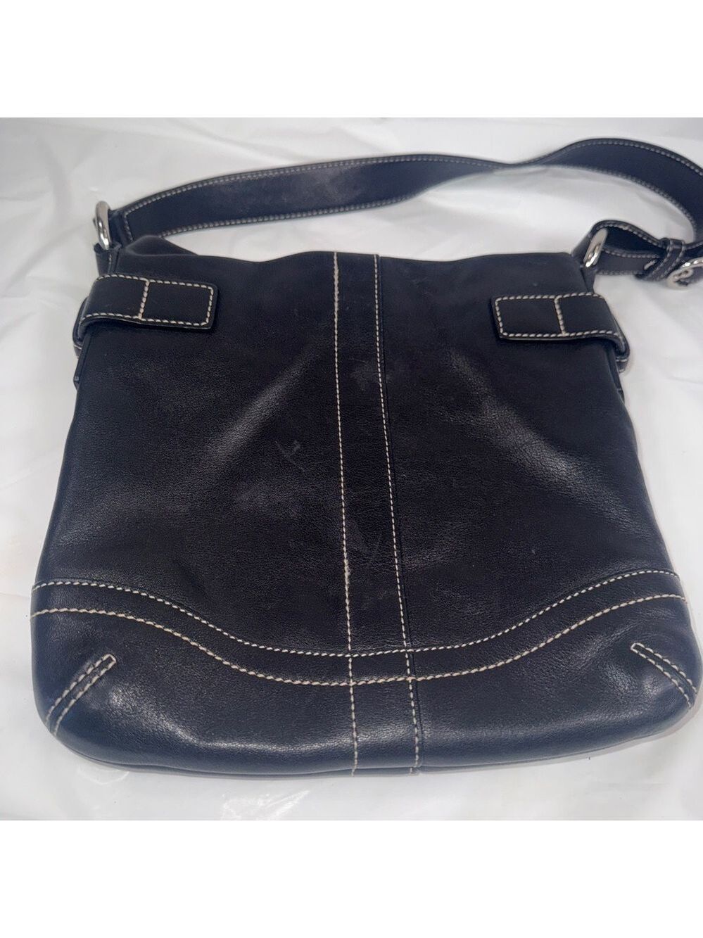 Coach Vintage Soho Black Shoulder Bag Genuine Leather Handle Bag Women’s
